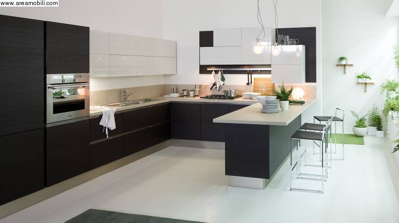 Cucina modello Carrera go Veneta cucine Finitura termoformato rovere grigio